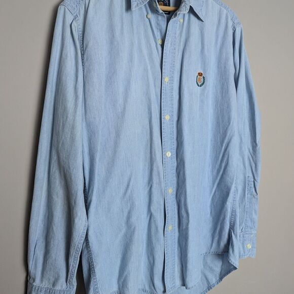 Ralph Lauren Men's Iconic Oxford shirt Blue cotton size XL - Picture 4 of 8